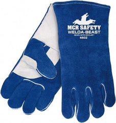 MCR Safety - Size L Foam Lined Cowhide Welding Glove - Blue, Pair - Caliber Tooling