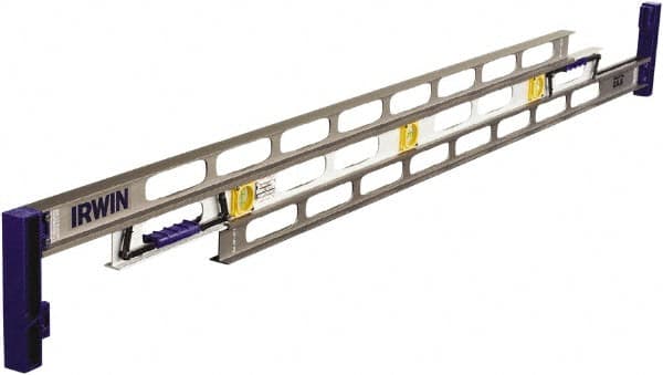 Irwin - 48" Long 3 Vial I-Beam Level - Aluminum, Silver - Caliber Tooling