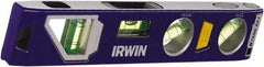 Irwin - Magnetic 9" Long 4 Vial Torpedo Level - Aluminum/Die Cast, Blue, 1 22.5°, 1 45°, 1 Level & 1 Plumb Vials - Caliber Tooling