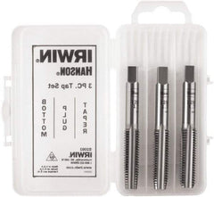 Irwin Hanson - 3/8-24 UNF, 4 Flute, Bottoming, Plug & Taper, Bright Finish, Carbon Steel Tap Set - Right Hand Cut, 2B Class of Fit, Series Hanson - Caliber Tooling