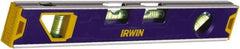 Irwin - Magnetic 12" Long 4 Vial Torpedo Level - Aluminum, Blue - Caliber Tooling