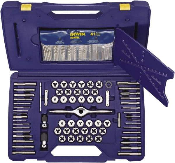 Irwin Hanson - 1/8-27 to #12-24, Die and Drill Set - 5/16" to Letter Z, 116 Piece Set - Exact Industrial Supply