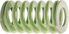 Associated Spring Raymond - 3/4" Hole Diam, 3/8" Rod Diam, 5-1/2" Free Length, Light Green Die Spring - 123 Lb Max Deflection, 4" Max Deflection, Ultra Light Duty, Chromium Alloy Steel - Caliber Tooling