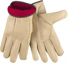 MCR Safety - Size S Cold Protection Work Gloves - For Work & Driver, Uncoated, Natural/Red, Paired - Caliber Tooling