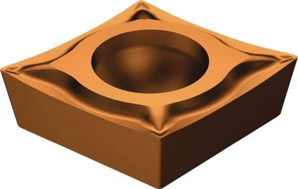 Sandvik Coromant - CCGT32.51 UM Grade 1115 Carbide Turning Insert - TiAlN/AlCr2O3 Finish, 80° Diamond, 3/8" Inscr Circle, 5/32" Thick, 1/64" Corner Radius - Caliber Tooling