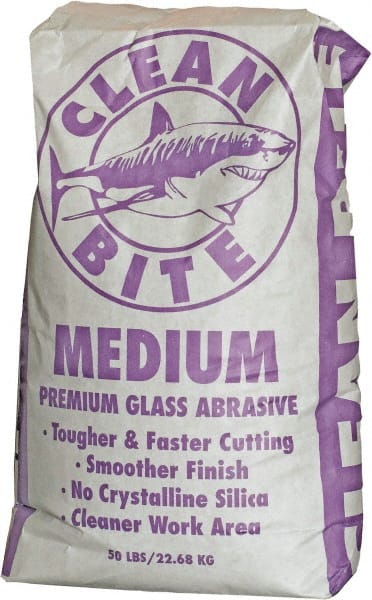 NC Minerals - Medium Grade Angular Crushed Glass - 40 to 80 Grit, 50 Lb Bag - Caliber Tooling