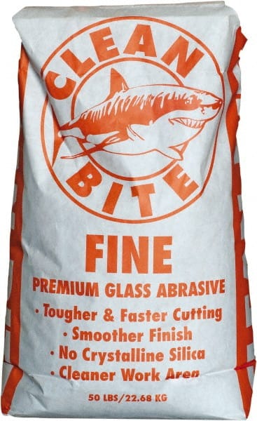 NC Minerals - Fine Grade Angular Crushed Glass - 80 to 100 Grit, 50 Lb Bag - Caliber Tooling