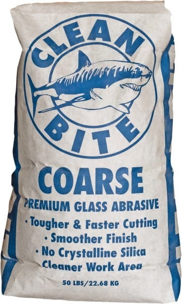 NC Minerals - Coarse Grade Angular Crushed Glass - 20 to 40 Grit, 50 Lb Bag - Caliber Tooling