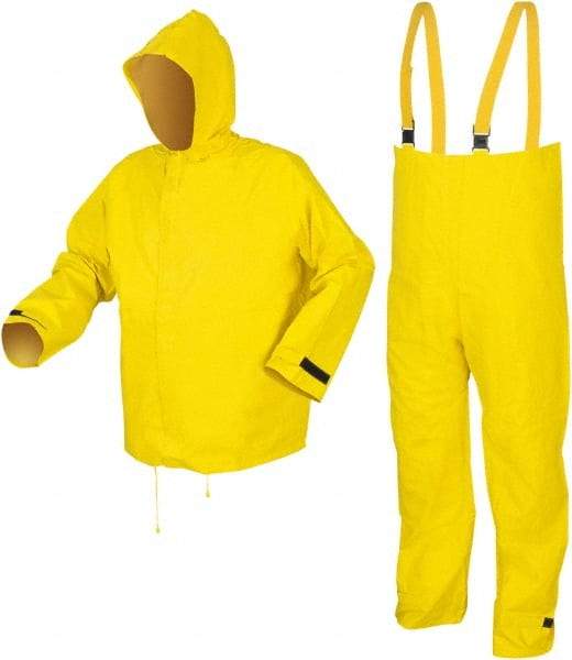 MCR Safety - Size 5XL, Yellow, Rain, Disposable Encapsulated Suit - Attached Hood, Take Up Snaps Ankle, Take Up Snaps Wrist - Caliber Tooling