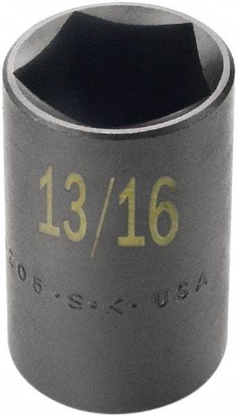 SK - 1/2" Drive 13/16" Standard Impact Socket - 5 Points, 2" OAL - Caliber Tooling