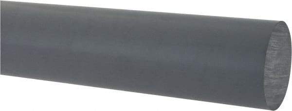 Made in USA - 5' Long, 1-1/4" Diam, PVC Plastic Rod - Gray - Caliber Tooling