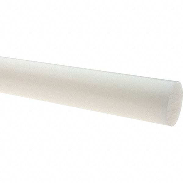 Value Collection - 1' Long, 6" Diam, Polyethylene (LDPE) Plastic Rod - White - Caliber Tooling