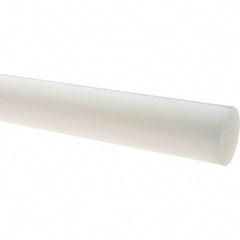 Value Collection - 2' Long, 3" Diam, Polyethylene (HDPE) Plastic Rod - White - Caliber Tooling