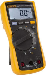 Fluke - 115, CAT III, 600 VAC/VDC, Digital True RMS Auto Ranging Manual Ranging Multimeter - 40 mOhm, Measures Voltage, Capacitance, Current, Frequency, Resistance - Caliber Tooling