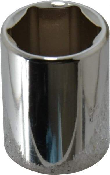 Proto - 1/2" Drive, Standard Hand Socket - 6 Points, 1-1/2" OAL, Chrome Finish - Caliber Tooling