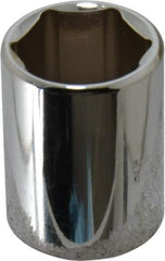 Proto - 1/2" Drive, Standard Hand Socket - 6 Points, 1-1/2" OAL, Chrome Finish - Caliber Tooling