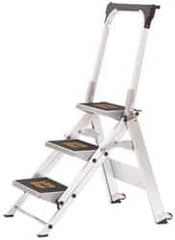 Little Giant Ladder - 3 Steps, 2-1/4' High, Type IA Rating, Aluminum Step Ladder - 300 Lb Capacity, 21-3/4" Base Width - Caliber Tooling