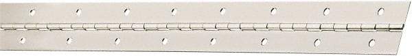 National Mfg. - 30" Long x 1-1/2" Wide, Steel Satin Nickel Coating Continuous Hinge - 0.042" Thick with Holes - Caliber Tooling