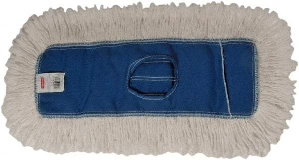 Rubbermaid - 24" Long x 5" Wide Cotton/Synthetic Dust Mop Head - Envelope Connection, Blue, Cut-End Head, Launderable - Caliber Tooling