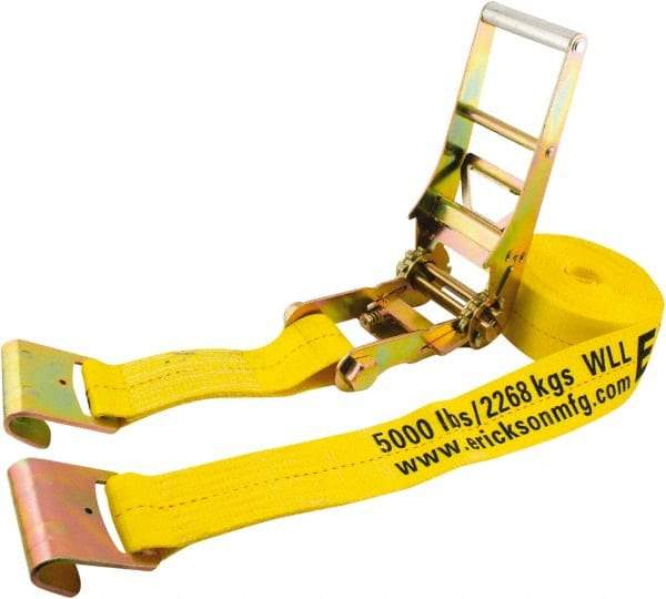 Erickson Manufacturing - 30' Long x 3" Wide, 15,000 Lb Basket Capacity, Polyester & Steel Web Sling - Yellow - Caliber Tooling