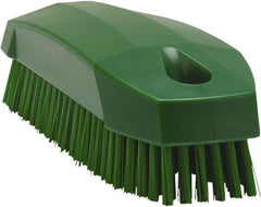 Vikan - 0.7" Bristle Length, Polyester Scrub Brush - 1-1/2" Wide Head, 4-1/2" OAL, Green, Polypropylene Block - Caliber Tooling