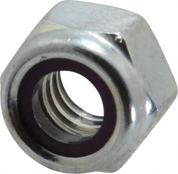 Value Collection - 5/16-18 UNC Grade B Hex Lock Nut with Nylon Insert - 1/2" Width Across Flats, 11/32" High, Zinc-Plated Finish - Caliber Tooling