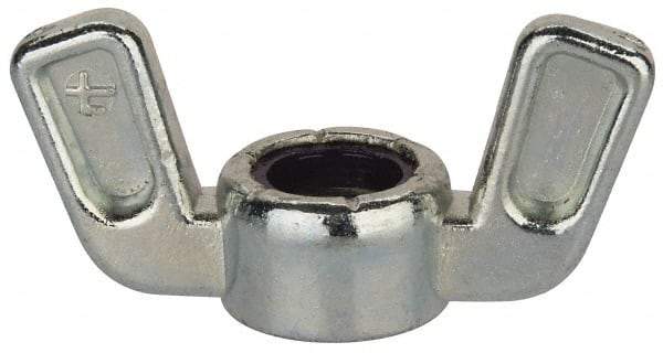 Value Collection - 3/8-16 UNC, Zinc Plated, Zinc Alloy Nylon-Insert Locking Wing Nut - Grade 2, 1-1/2" Wing Span, 0.718" Wing Span - Caliber Tooling