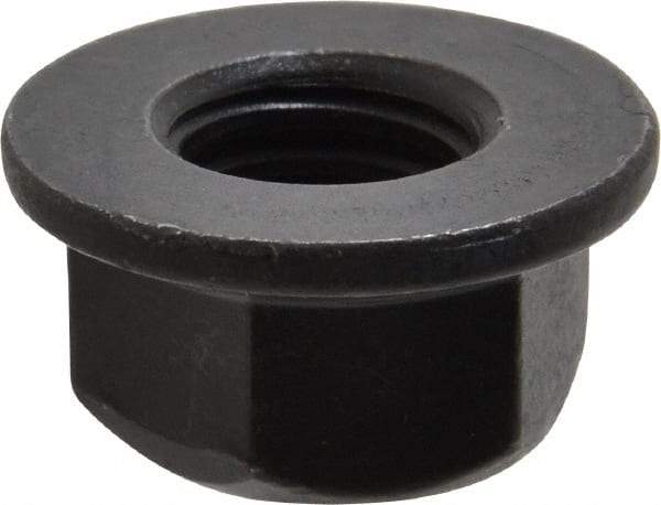 Value Collection - 1/2-13 UNC Grade G Hex Flange Lock Nut with Distorted Thread - 3/4" Width Across Flats, 27/64" High, Phosphate & Oil Finish - Caliber Tooling