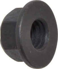 Value Collection - 3/8-16 UNC Grade G Hex Flange Lock Nut with Distorted Thread - 9/16" Width Across Flats, 27/64" High, Phosphate & Oil Finish - Caliber Tooling