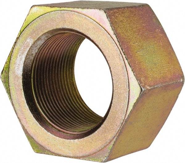 Value Collection - 1-3/4 - 12 UN Steel Right Hand Hex Nut - 2-3/4" Across Flats, 1-1/2" High, Zinc Yellow Dichromate Finish - Caliber Tooling