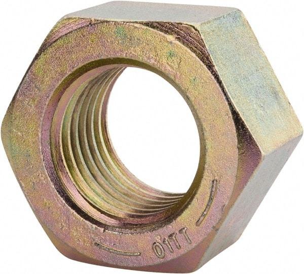 Value Collection - 2 - 4-1/2 UNC Steel Right Hand Hex Nut - 3-1/8" Across Flats, 1-23/32" High, Zinc Yellow Dichromate Finish - Caliber Tooling