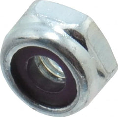 Value Collection - #10-32 UNF Grade 2 Hex Lock Nut with Nylon Insert - 3/8" Width Across Flats, 3/16" High, Zinc-Plated Finish - Caliber Tooling