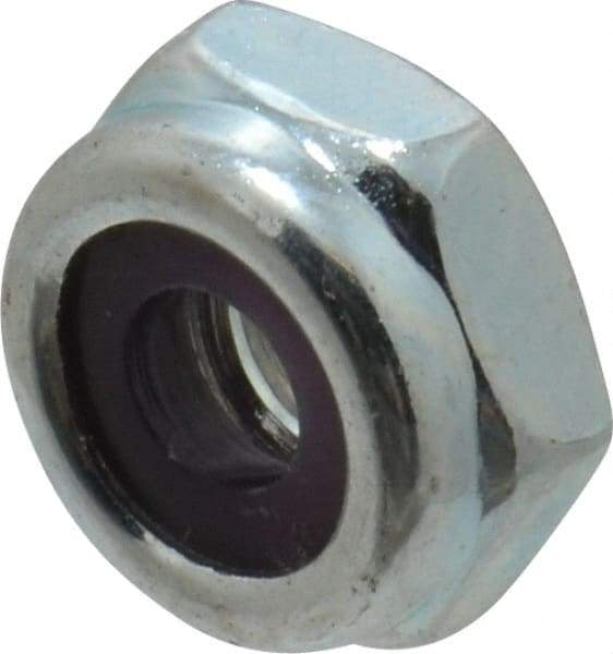 Value Collection - #10-24 UNC Grade 2 Hex Lock Nut with Nylon Insert - 3/8" Width Across Flats, 3/16" High, Zinc-Plated Finish - Caliber Tooling