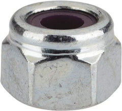 Value Collection - 1/4-20 UNC Grade 2 Heavy Hex Lock Nut with Nylon Insert - 1/2" Width Across Flats, 3/8" High, Zinc-Plated Finish - Caliber Tooling