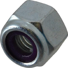 Value Collection - 3/8-16 UNC Grade 2 Heavy Hex Lock Nut with Nylon Insert - 39/64" Width Across Flats, 35/64" High, Zinc-Plated Finish - Caliber Tooling