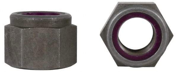 Value Collection - 7/16-14 UNC Grade 2 Heavy Hex Lock Nut with Nylon Insert - 3/4" Width Across Flats, 19/32" High, Zinc-Plated Finish - Caliber Tooling