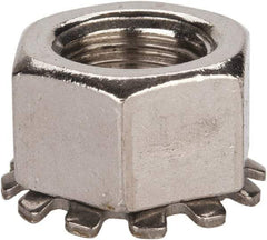 Value Collection - 3/8-24, 0.391" High, Uncoated, Stainless Steel Hex Nut with External Tooth Washer - 21/32" Washer Diam, 9/16" Width Across Flats, Grade 18-8 - Caliber Tooling