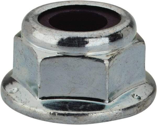 Value Collection - 5/16-18 UNC Grade 2 Hex Flange Lock Nut with Nylon Insert - 1/2" Width Across Flats, 3/8" High, Zinc-Plated Finish - Caliber Tooling