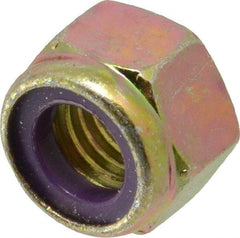 Value Collection - 9/16-12 UNC Grade 8 Hex Lock Nut with Nylon Insert - 7/8" Width Across Flats, 41/64" High, Zinc Yellow Dichromate Finish - Caliber Tooling