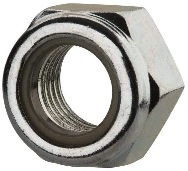 Value Collection - M14x1.50 Metric Fine Grade 8 Hex Lock Nut with Nylon Insert - 14mm High, Zinc-Plated Finish - Caliber Tooling