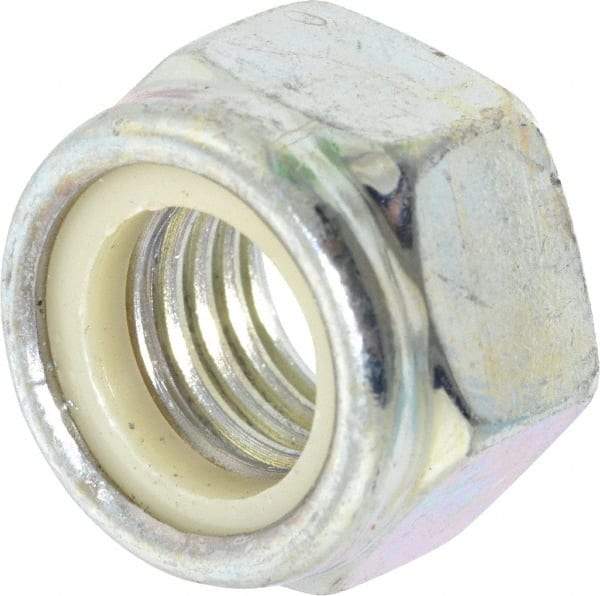 Value Collection - M18x2.50 Metric Coarse Grade 8 Hex Lock Nut with Nylon Insert - 18.5mm High, Zinc-Plated Finish - Caliber Tooling