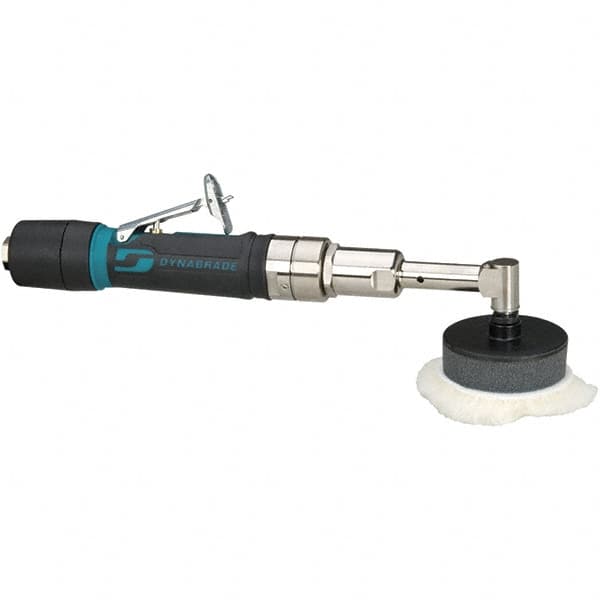 Dynabrade - 3" Pad Diam, 3,200 RPM, 0.4 hp, Handheld Pneumatic Buffer - 26 CFM, 1/4-20" Spindle Thread, 1/4" Inlet - Caliber Tooling