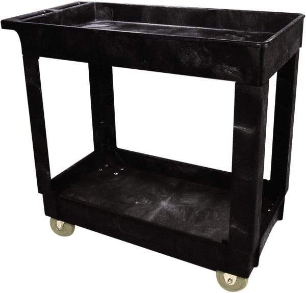 Rubbermaid - 500 Lb Capacity, 16" Wide x 34" Long x 31-1/4" High Standard Utility Cart - 2 Shelf, Plastic - Caliber Tooling