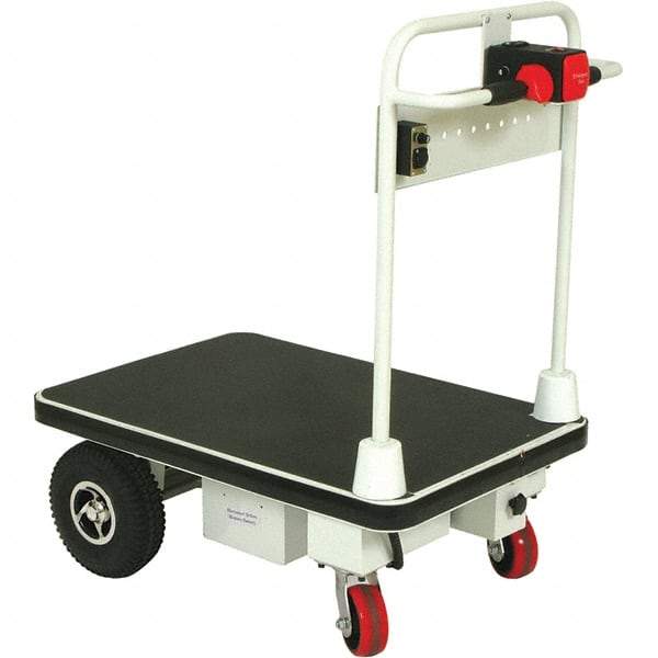 Wesco Industrial Products - 1,100 Lb Capacity Steel Platform Truck - Steel Deck, 24" OAW, 48" Platform Length x 12-3/8" Platform Height, Polyurethane Casters - Caliber Tooling