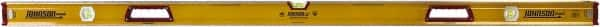 Johnson Level & Tool - 72" Long 3 Vial Box Beam Level - Aluminum, Yellow, 2 Plumb & 1 Level Vials - Caliber Tooling