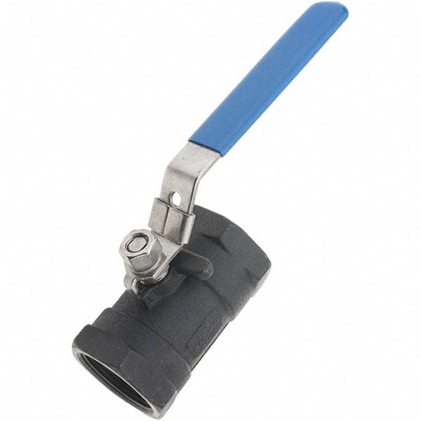 Value Collection - 1-1/2" Pipe, Carbon Steel Standard Ball Valve - 1 Piece, NPT Ends, Lever Handle, 2,000 WSP - Caliber Tooling