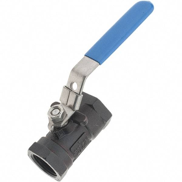 Value Collection - 1" Pipe, Carbon Steel Standard Ball Valve - 1 Piece, NPT Ends, Lever Handle, 2,000 WSP - Caliber Tooling