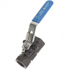 Value Collection - 1/2" Pipe, Carbon Steel Standard Ball Valve - 1 Piece, NPT Ends, Lever Handle, 2,000 WSP - Caliber Tooling