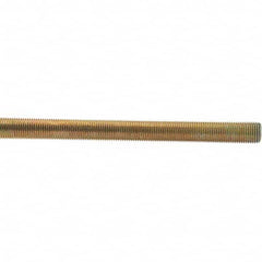 Value Collection - 1/2-20 UNF (Fine), 3' Long, Low Carbon Steel Threaded Rod - Yellow Zinc-Plated Finish - Caliber Tooling