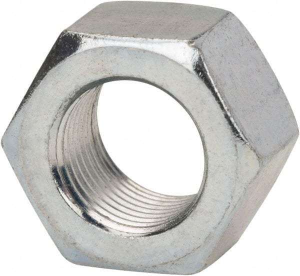 Made in USA - 1/4-28 UN Steel Right Hand Hex Nut - 7/16" Across Flats, 7/32" High, Zinc Clear Finish - Caliber Tooling